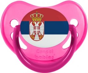 Drapeau Serbie Sucette Physiologique Rose phosphorescente