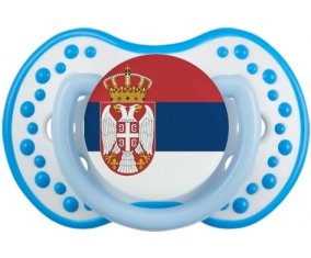 Drapeau Serbie Sucette LOVI Dynamic Blanc-bleu phosphorescente