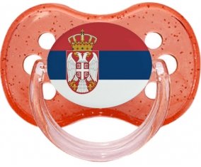 Drapeau Serbie Tétine Cerise Rouge à paillette