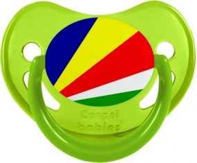 Drapeau les Seychelles Tétine Physiologique Vert phosphorescente