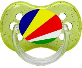 Drapeau les Seychelles Sucete Cerise Vert à paillette
