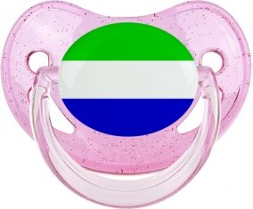 Drapeau Sierra Leone Sucete Physiologique Rose à paillette