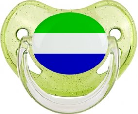 Drapeau Sierra Leone Sucete Physiologique Vert à paillette