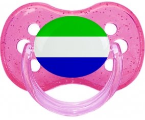 Drapeau Sierra Leone Sucette Cerise Rose à paillette