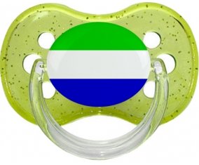 Drapeau Sierra Leone Sucette Cerise Vert à paillette