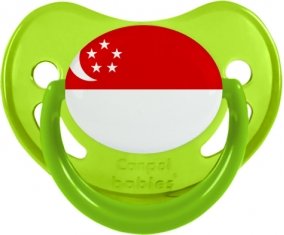 Drapeau Singapour Sucette Physiologique Vert phosphorescente