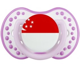 Drapeau Singapour Sucette LOVI Dynamic Blanc-mauve classique