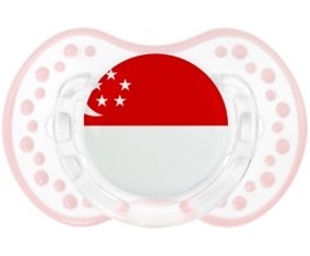 Drapeau Singapour Sucette LOVI Dynamic Retro-blanc-rose-tendre classique