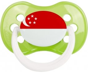 Drapeau Singapour Tétine Anatomique Vert classique