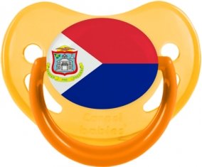 Drapeau Sint Maarten Sucette Physiologique Jaune phosphorescente