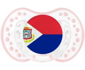 Drapeau Sint Maarten Sucette LOVI Dynamic Retro-blanc-rose-tendre classique