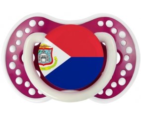 Drapeau Sint Maarten Sucette LOVI Dynamic Fuchsia phosphorescente