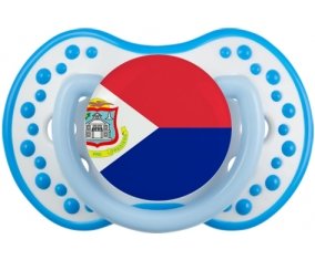 Drapeau Sint Maarten Sucette LOVI Dynamic Blanc-bleu phosphorescente