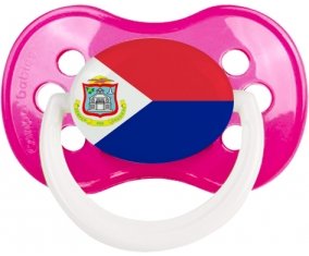 Drapeau Sint Maarten Sucette Anatomique Rose foncé classique