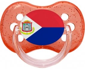 Drapeau Sint Maarten Tétine Cerise Rouge à paillette