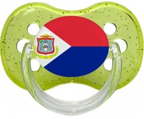 Drapeau Sint Maarten Tétine Cerise Vert à paillette