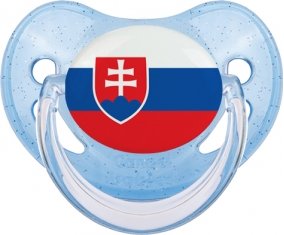 Drapeau Slovaquie Tétine Physiologique Bleue à paillette