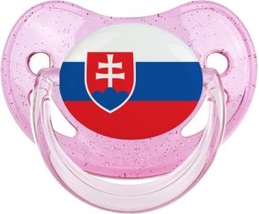 Drapeau Slovaquie Tétine Physiologique Rose à paillette