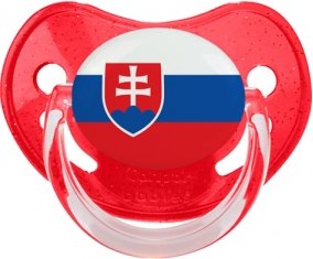 Drapeau Slovaquie Tétine Physiologique Rouge à paillette