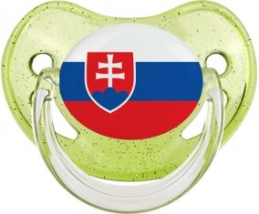 Drapeau Slovaquie Tétine Physiologique Vert à paillette