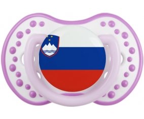 Drapeau Slovénie Tétine LOVI Dynamic Blanc-mauve classique