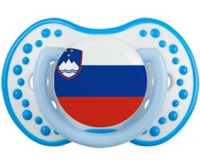 Drapeau Slovénie Tétine LOVI Dynamic Blanc-bleu phosphorescente