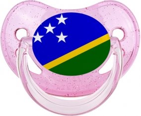 Drapeau îles Salomon Sucette Physiologique Rose à paillette