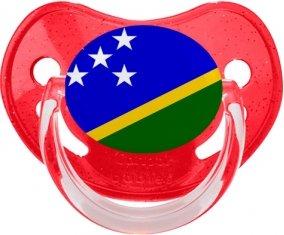 Drapeau îles Salomon Sucette Physiologique Rouge à paillette