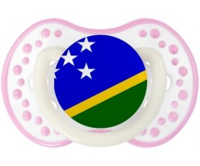 Drapeau îles Salomon Sucette LOVI Dynamic Blanc-rose phosphorescente