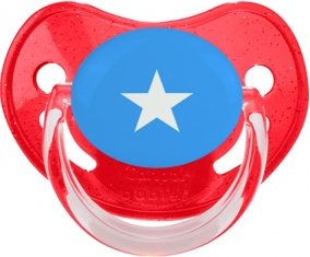 Drapeau Somalie Sucette Physiologique Rouge à paillette