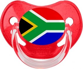 Drapeau Afrique du Sud Tétine Physiologique Rouge à paillette