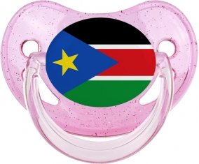 Drapeau Soudan du sud Sucette Physiologique Rose à paillette