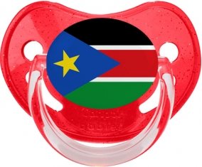 Drapeau Soudan du sud Sucette Physiologique Rouge à paillette