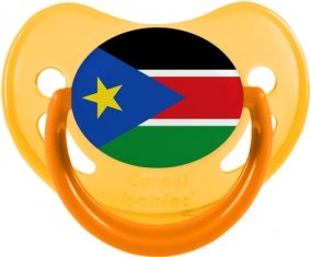 Drapeau Soudan du sud Sucette Physiologique Jaune phosphorescente
