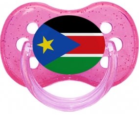 Drapeau Soudan du sud Tétine Cerise Rose à paillette