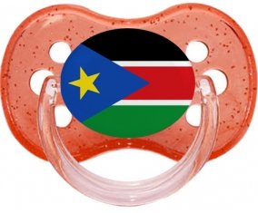 Drapeau Soudan du sud Tétine Cerise Rouge à paillette