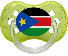 Drapeau Soudan du sud Tétine Cerise Vert à paillette