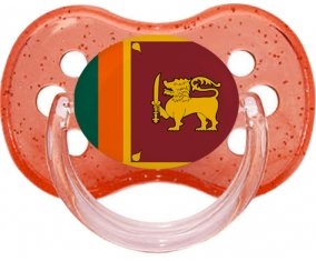 Drapeau Sri Lanka Srilanka Sucette Cerise Rouge à paillette