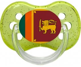 Drapeau Sri Lanka Srilanka Sucette Cerise Vert à paillette