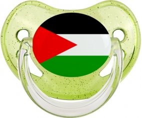 Drapeau Palestine Sucette Physiologique Vert à paillette