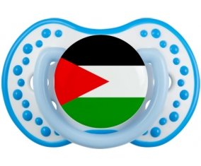 Drapeau Palestine Sucette LOVI Dynamic Blanc-bleu phosphorescente