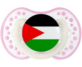 Drapeau Palestine Sucette LOVI Dynamic Blanc-rose phosphorescente