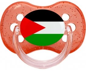 Drapeau Palestine Sucette Cerise Rouge à paillette