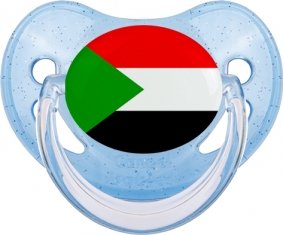 Drapeau Soudan Sucette Physiologique Bleue à paillette