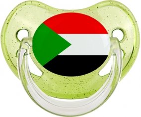 Drapeau Soudan Sucette Physiologique Vert à paillette