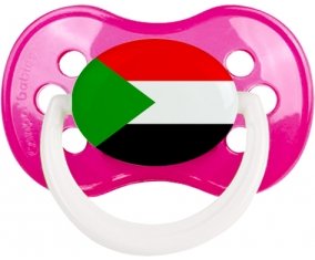Drapeau Soudan Sucette Anatomique Rose foncé classique