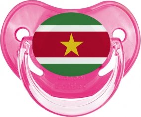Drapeau Suriname Tétine Physiologique Rose classique