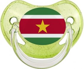 Drapeau Suriname Tétine Physiologique Vert à paillette
