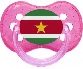 Drapeau Suriname Sucete Cerise Rose à paillette