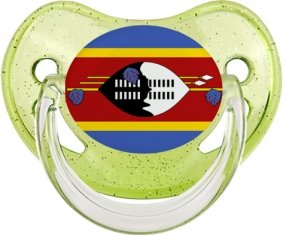 Drapeau Swaziland Sucette Physiologique Vert à paillette